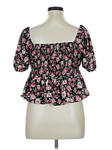 Shein Curve Short Sleeve Blouse (view 2)