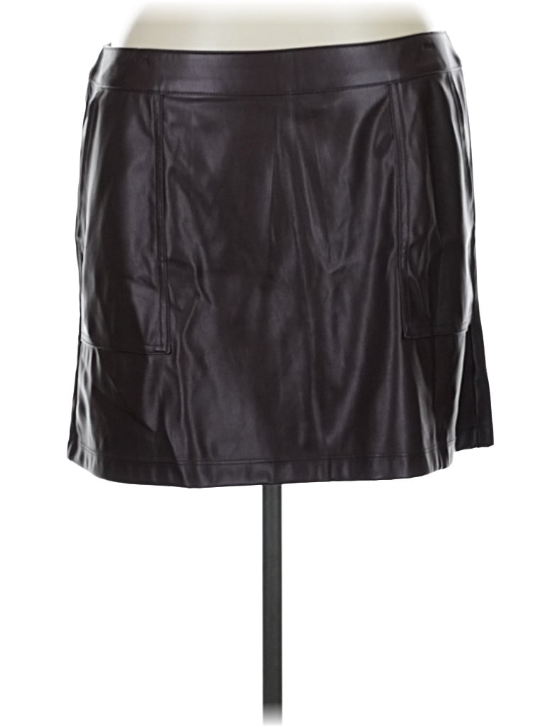 Pre-owned A New Day Faux Leather Skirt In Black