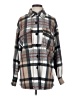 Shein 100% Polyester Plaid Gray Coat Size 4 - photo 1