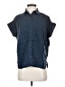 Quince 100% Lyocell Solid Blue Short Sleeve Blouse Size S - photo 1