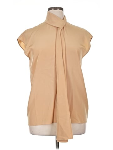 Tibi Short Sleeve Silk Top (view 1)