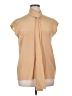 Tibi 100% Silk Tan Short Sleeve Silk Top Size 10 - photo 1