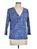 Lemon Grass 100% Polyester Blue 3/4 Sleeve Blouse Size L - photo 1