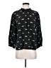 Amour Vert 100% Silk Black 3/4 Sleeve Silk Top Size S - photo 1