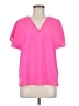 DKNY 100% Polyester Pink Short Sleeve Blouse Size M - photo 1