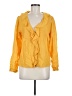 Faherty Yellow Long Sleeve Blouse Size M - photo 1