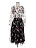 Ann Taylor 100% Polyester Floral Black Casual Dress Size 8 (petite) - photo 1