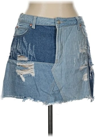 Sunset & Spring Denim Skirt (view 1)
