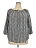Chaps 100% Cotton Gray 3/4 Sleeve Blouse Size 2X - photo 1