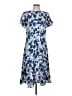 Talbots 100% Polyester Blue Casual Dress Size 12 Petite - photo 1