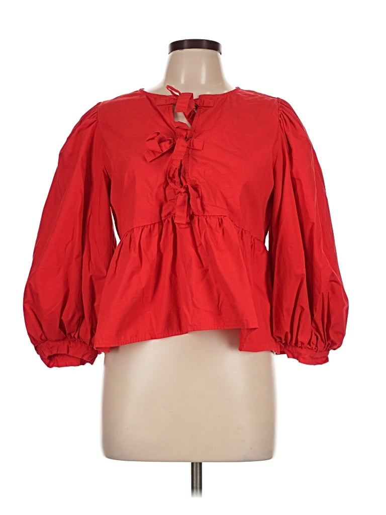 Pre-owned Jodifl 3/4 Sleeve Blouse In Red