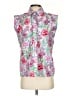 Crown & Ivy Floral Pink Sleeveless Button-Down Shirt Size S (petite) - photo 1