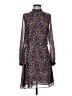 Reiss Print Black Burgundy Casual Dress Size 4 - photo 1