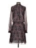 Reiss Print Black Burgundy Casual Dress Size 4 - photo 2