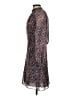 Reiss Print Black Burgundy Casual Dress Size 4 - photo 5