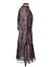 Reiss Print Black Burgundy Casual Dress Size 4 - photo 4