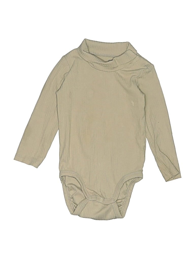 Pre-owned H&m Babies' Long Sleeve Onesie In Tan