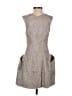 Theyskens' Theory 100% Polyester Metallic Silver Gray Cocktail Dress Size 34 waist - photo 2