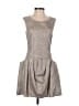 Theyskens' Theory 100% Polyester Metallic Silver Gray Cocktail Dress Size 34 waist - photo 1