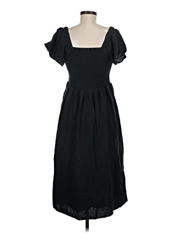 Madewell Linen-Blend Lucie Smocked Midi Dress (view 2)