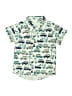 Unbranded Print White Teal Short Sleeve Button-Down Shirt Size 120 cm / US 6X - photo 1