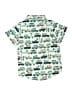 Unbranded Print White Teal Short Sleeve Button-Down Shirt Size 120 cm / US 6X - photo 2
