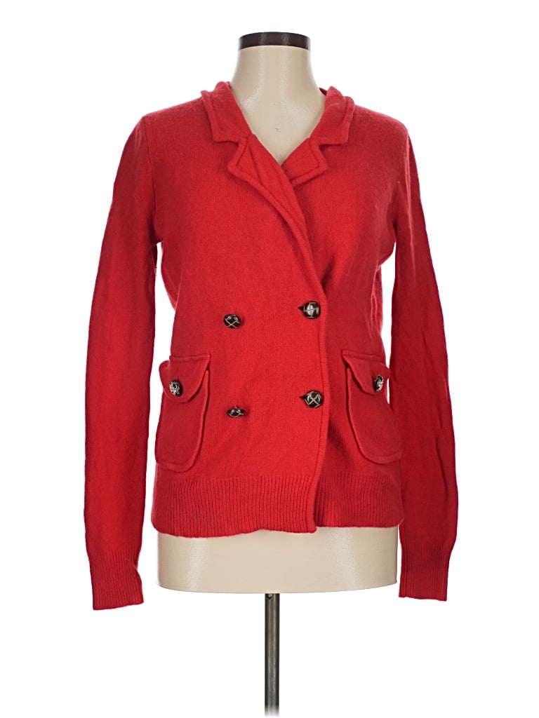 Pre-owned Wallace Wool Cardigan Sweater In Red
