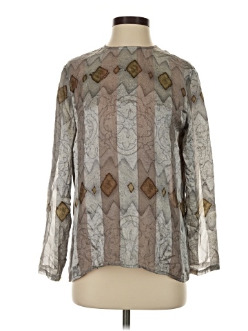 Carlisle Long Sleeve Silk Top (view 1)