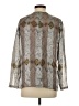 Carlisle 100% Silk Argyle Silver Long Sleeve Silk Top Size 4 - photo 2