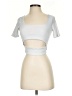 Fashion Nova Silver Short Sleeve Top Size XS - photo 1