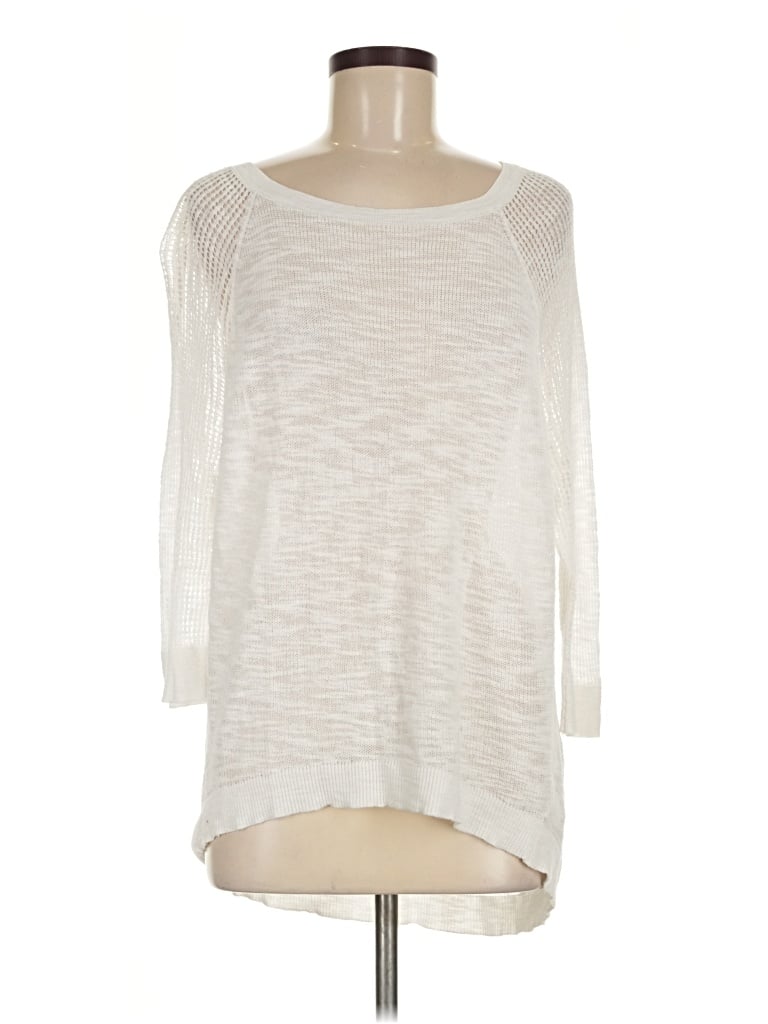Pre-owned Express Outlet 3/4 Sleeve Top Ivory Boatneck Tops