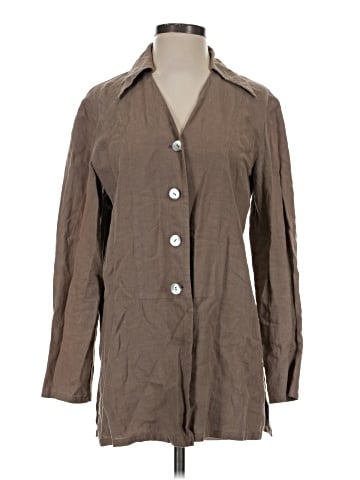 Max Studio 3/4 Sleeve Button-Down Shirt (view 1)