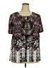 Chicue Paisley Purple Short Sleeve Henley Size 3X - photo 1