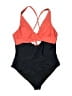 Unbranded Color Block Orange One Piece Swimsuit Size XL (estimated) - photo 1