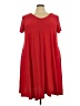 Roaman's Solid Red Casual Dress Size 26 (2X) - photo 1