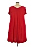 Roaman's Solid Red Casual Dress Size 26 (2X) - photo 2