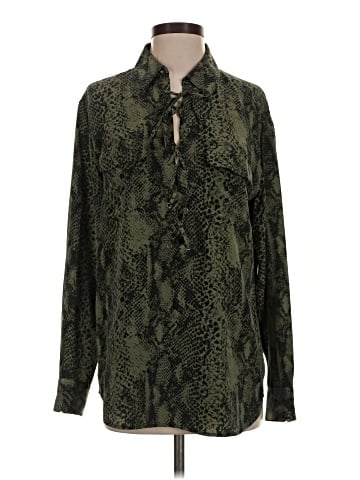 Equipment Long Sleeve Silk Top (view 1)