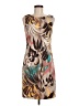 Connected Apparel Print Brown Cocktail Dress Size 8 - photo 1