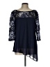 Le Bos 100% Polyester Blue 3/4 Sleeve Blouse Size 12 - photo 1
