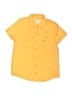 Crown & Ivy 100% Polyester Solid Yellow Short Sleeve Button-Down Shirt Size 6 - photo 1