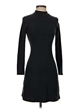 american apparel black long sleeve dress AMERICAN APPAREL Black Rib Long Sleeve Mockneck Dress Size S Retail $75