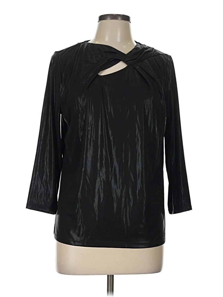 Pre-owned Nine West 3/4 Sleeve Blouse In Black