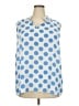 Talbots 100% Polyester Polka Dots Blue Sleeveless Blouse Size 2X - photo 1