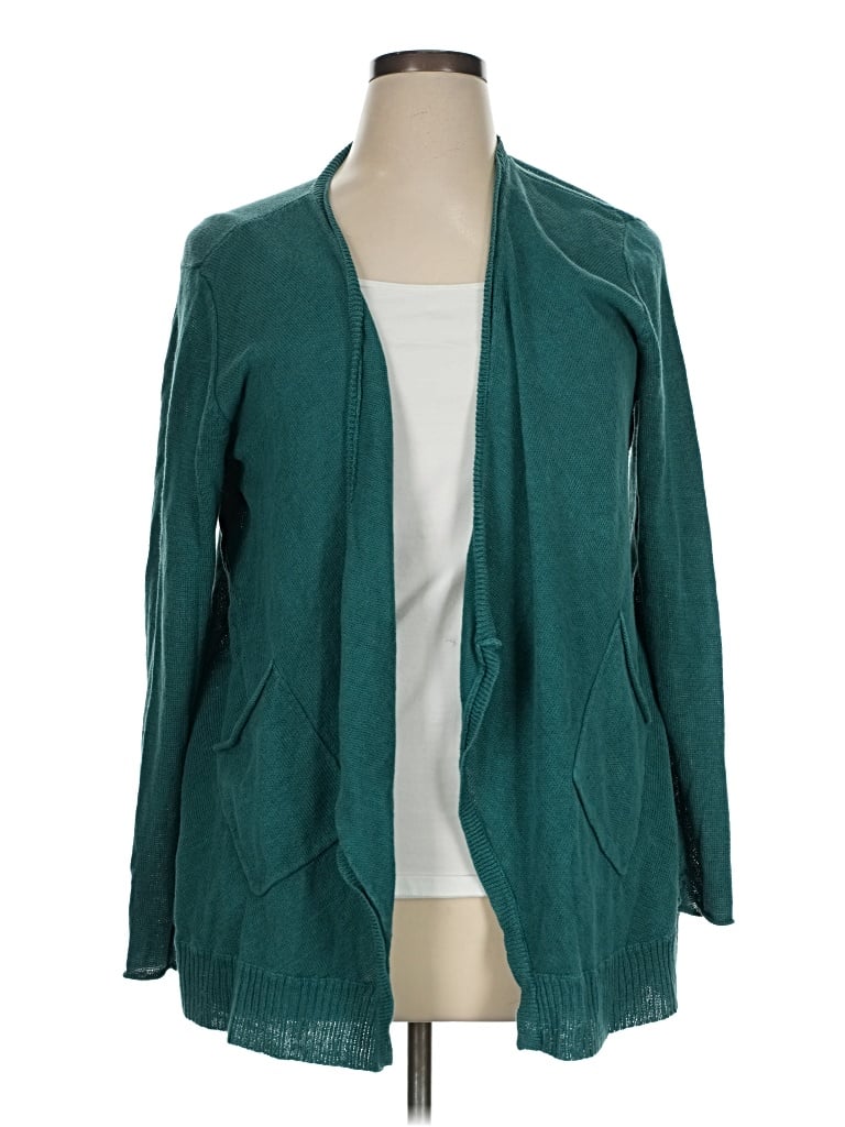 Pre-owned Eileen Fisher Cardigan Sweater In Teal