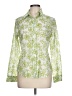 Theory 100% Cotton Floral Green Long Sleeve Blouse Size L - photo 1