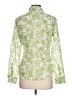 Theory 100% Cotton Floral Green Long Sleeve Blouse Size L - photo 2