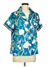 Dalia Macphee Tropical Teal Short Sleeve Blouse Size M - photo 1