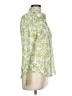 Theory 100% Cotton Floral Green Long Sleeve Blouse Size L - photo 4