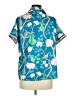 Dalia Macphee Tropical Teal Short Sleeve Blouse Size M - photo 2