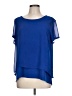 Dana Buchman 100% Polyester Blue Short Sleeve Blouse Size L - photo 1